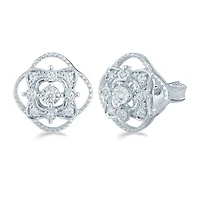 1/4 CT. T.W. Natural White Diamond Sterling Silver 12.5mm Stud Earrings