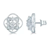 1/4 CT. T.W. Natural White Diamond Sterling Silver 12.5mm Stud Earrings
