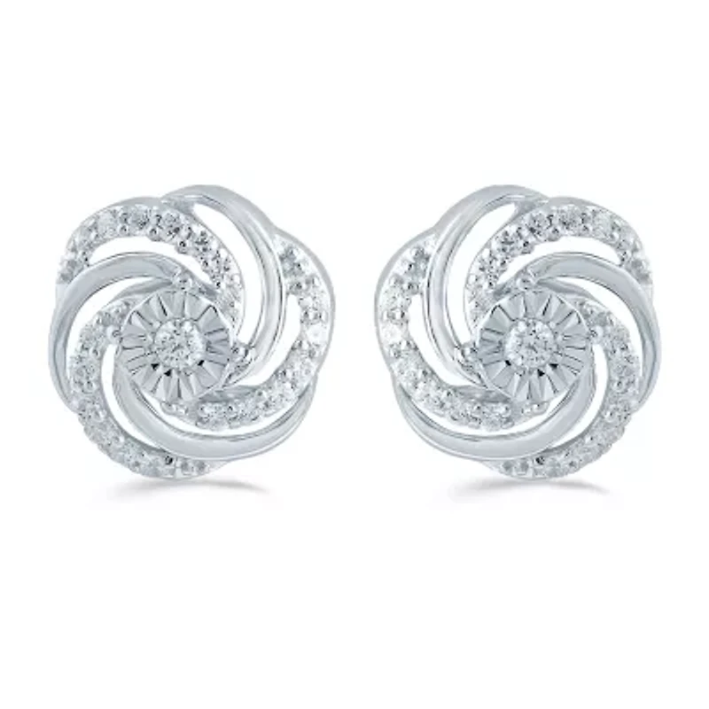3 CT. T.W. Natural White Diamond Sterling Silver 11.2mm Stud Earrings