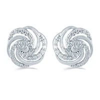 3 CT. T.W. Natural White Diamond Sterling Silver 11.2mm Stud Earrings