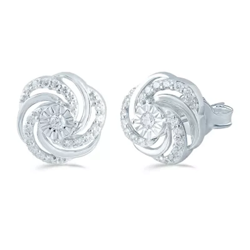 3 CT. T.W. Natural White Diamond Sterling Silver 11.2mm Stud Earrings