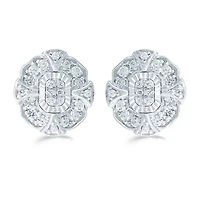 3/8 CT. T.W. Natural White Diamond Sterling Silver 11.2mm Stud Earrings