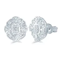3/8 CT. T.W. Natural White Diamond Sterling Silver 11.2mm Stud Earrings
