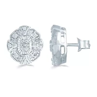 3/8 CT. T.W. Natural White Diamond Sterling Silver 11.2mm Stud Earrings