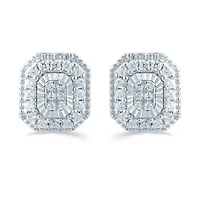 1/3 CT. T.W. Natural White Diamond Sterling Silver 9.1mm Stud Earrings