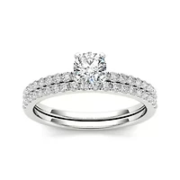 3/4 CT.T.W. Natural Diamond 14K White Gold Bridal Ring Set