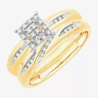 3PC Trio Set Featuring 1/7 CT.T.W.  Diamond 10K or 14K Two Tone Gold Wedding Ring Set