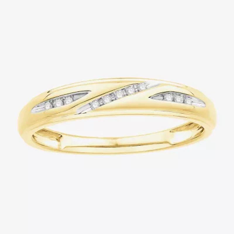 3PC Trio Set Featuring 1/7 CT.T.W.  Diamond 10K or 14K Two Tone Gold Wedding Ring Set
