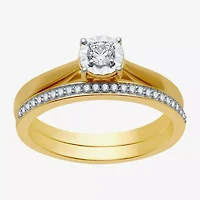 I Said Yes (H-I / I1) Womens 1/4 CT. T.W. Lab Grown White Diamond Sterling Silver Round Solitaire Bridal Set