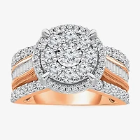 Womens 2 CT. T.W. Natural White Diamond 10K Rose Gold Round Engagement Ring