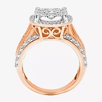 Womens 2 CT. T.W. Natural White Diamond 10K Rose Gold Round Engagement Ring