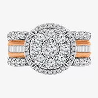 Womens 2 CT. T.W. Natural White Diamond 10K Rose Gold Round Engagement Ring