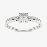 1/10 CT T.W. Natural Diamond 10K White Gold Engagement Ring