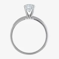 (I / I2) Womens 1 CT. Genuine White Diamond 14K White Gold Round Solitaire Engagement Ring