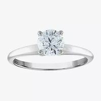 (I / I2) Womens 1 CT. Genuine White Diamond 14K White Gold Round Solitaire Engagement Ring