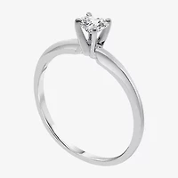(I / I2) Womens 1 CT. Genuine White Diamond 14K White Gold Round Solitaire Engagement Ring