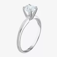 (I / I2) Womens 1 CT. Genuine White Diamond 14K White Gold Round Solitaire Engagement Ring