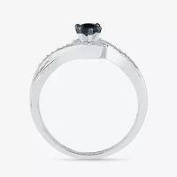 Promise My Love Womens 1/5 CT. Natural Black Diamond Sterling Silver Round Ring