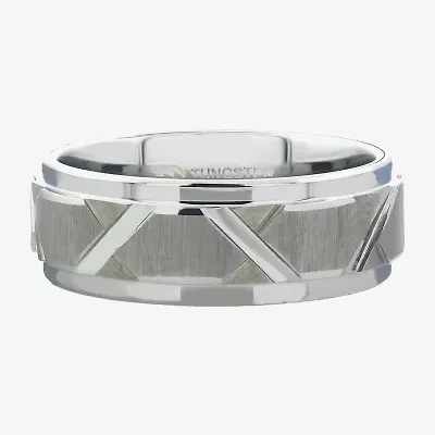 Mens 8MM Genuine Tungsten Wedding Band