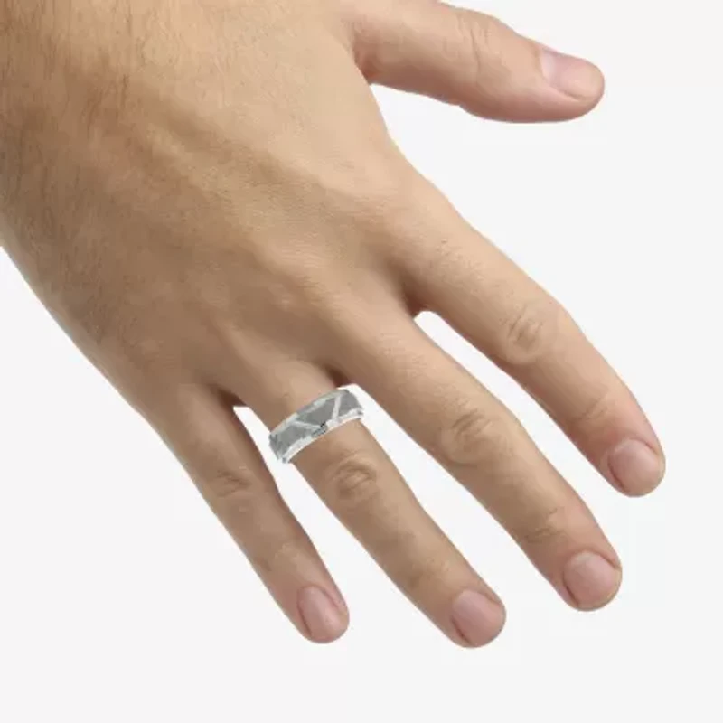 Mens 8MM Genuine Tungsten Wedding Band