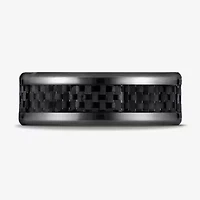 Mens Black Titanium Carbon Fiber Inlay 8mm Wedding Band