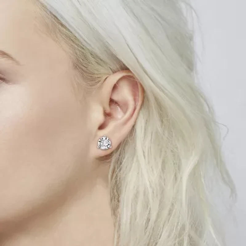 DiamonArt® Sterling Silver 3 CT. T.W. Cubic Zirconia Stud Earrings