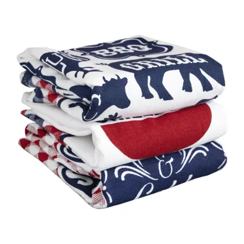 Ritz  Bbq Gingham Set 3-pc. Kitchen Towel Set