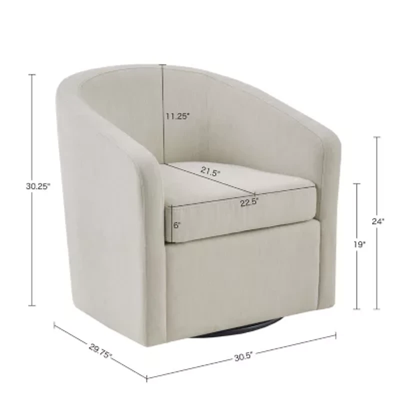 Martha Stewart Amber Swivel Upholstered Armchair