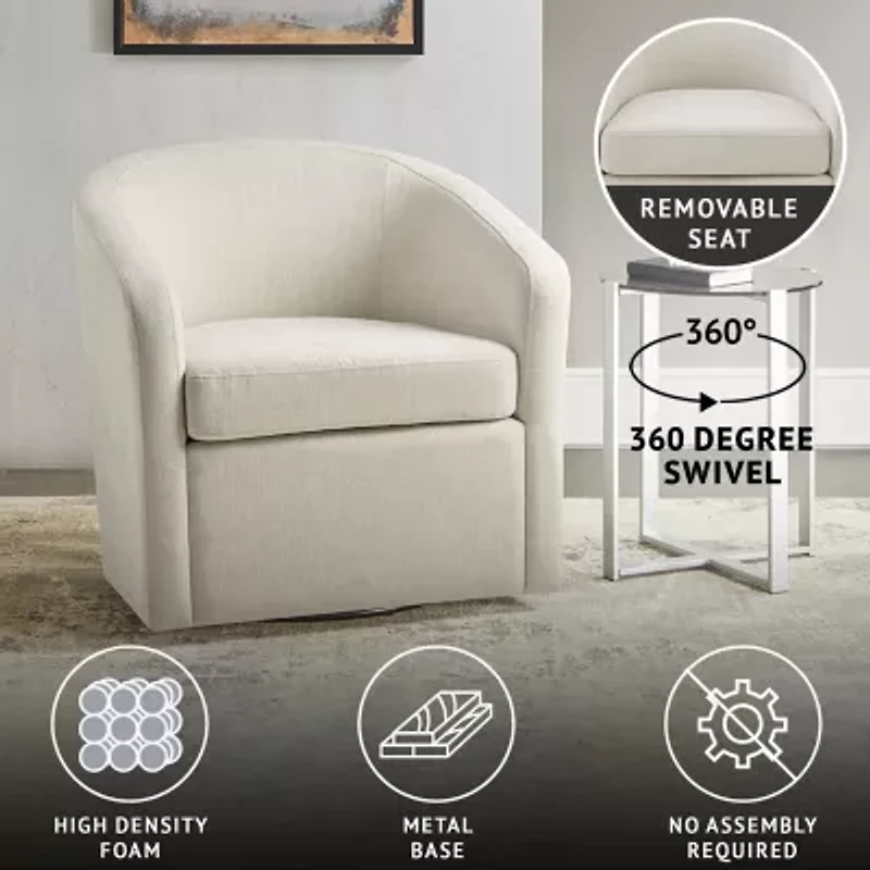 Martha Stewart Amber Swivel Upholstered Armchair