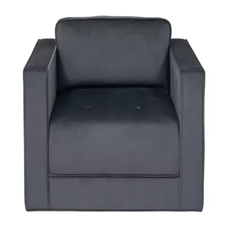 Martha Stewart Madrid Tufted Swivel Upholstered Armchair