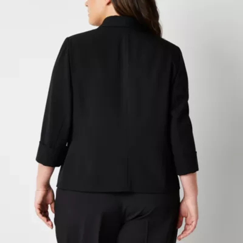 Black Label by Evan-Picone Womens Plus Classic Fit Suit Jacket