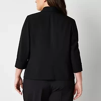 Black Label by Evan-Picone Womens Plus Classic Fit Suit Jacket