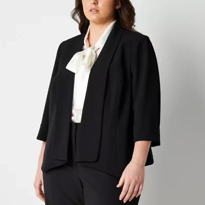 Black Label by Evan-Picone Womens Classic Fit Plus Suit Jacket