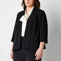Black Label by Evan-Picone Womens Plus Classic Fit Suit Jacket