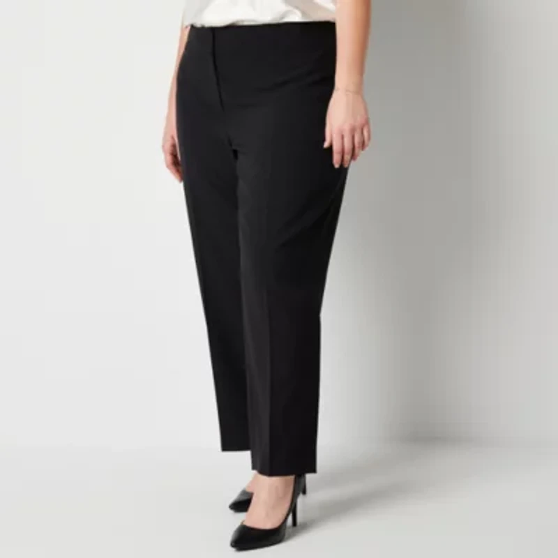 Black Label by Evan-Picone Crepe Womens Straight Fit Straight-Plus Suit Pant