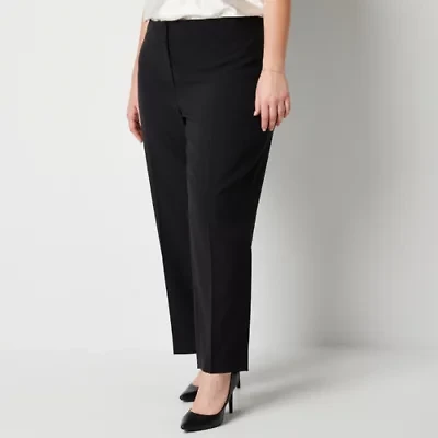 Black Label by Evan-Picone Crepe Womens Straight Fit Straight-Plus Suit Pant