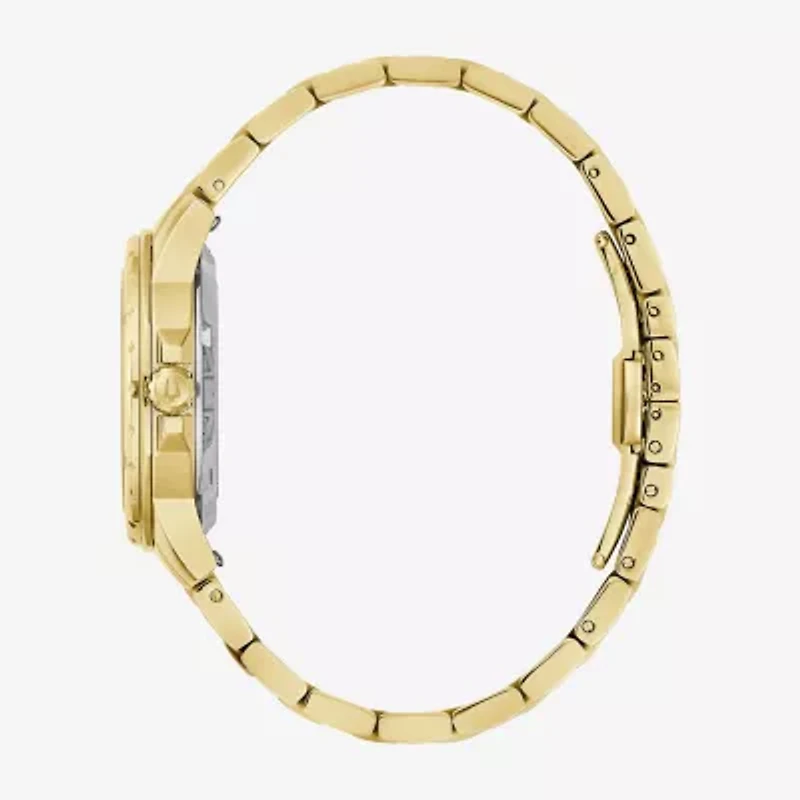 Bulova Diamond Womens Automatic Gold Tone Stainless Steel Bracelet Watch 97p171