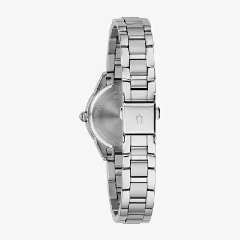 Bulova Dress/Classic Womens Diamond Accent Silver Tone Stainless Steel Bracelet Watch 96p249