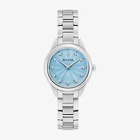 Bulova Dress/Classic Womens Diamond Accent Silver Tone Stainless Steel Bracelet Watch 96p250