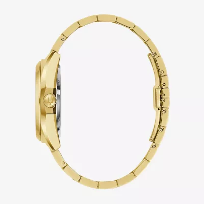 Bulova Surveyor Mens Automatic Gold Tone Stainless Steel Bracelet Watch 97a182
