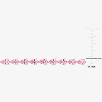 Womens Lab Created Pink Sapphire Sterling Silver 7.25 Inch Tennis Bracelet