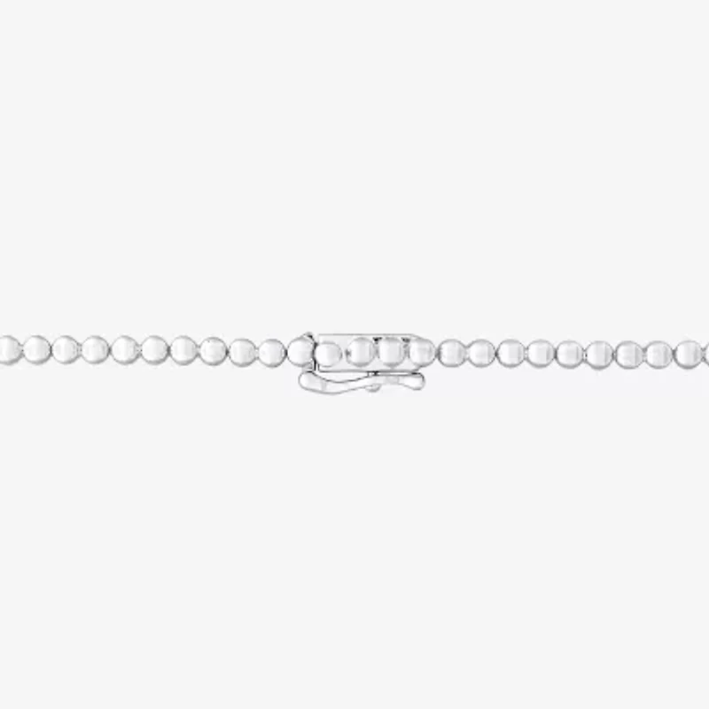 Womens White Sapphire Sterling Silver 17 Inch Tennis Necklace