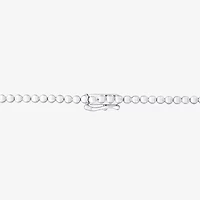Womens White Sapphire Sterling Silver 17 Inch Tennis Necklace