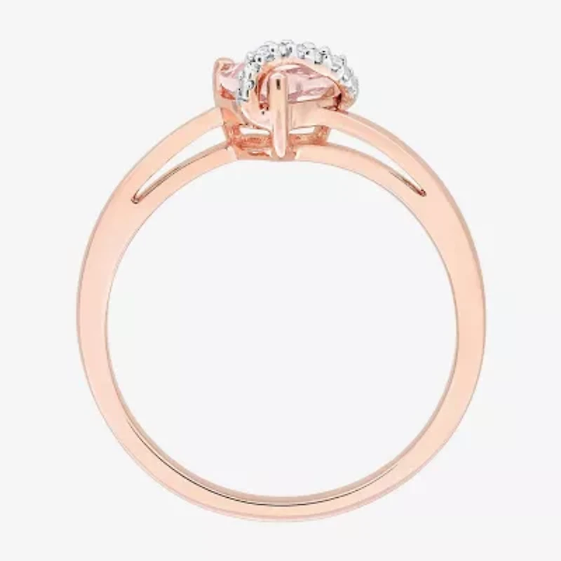 Womens Diamond Accent Gemstone Sterling Silver Heart Cocktail Ring