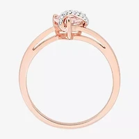 Womens Diamond Accent Gemstone Sterling Silver Heart Cocktail Ring