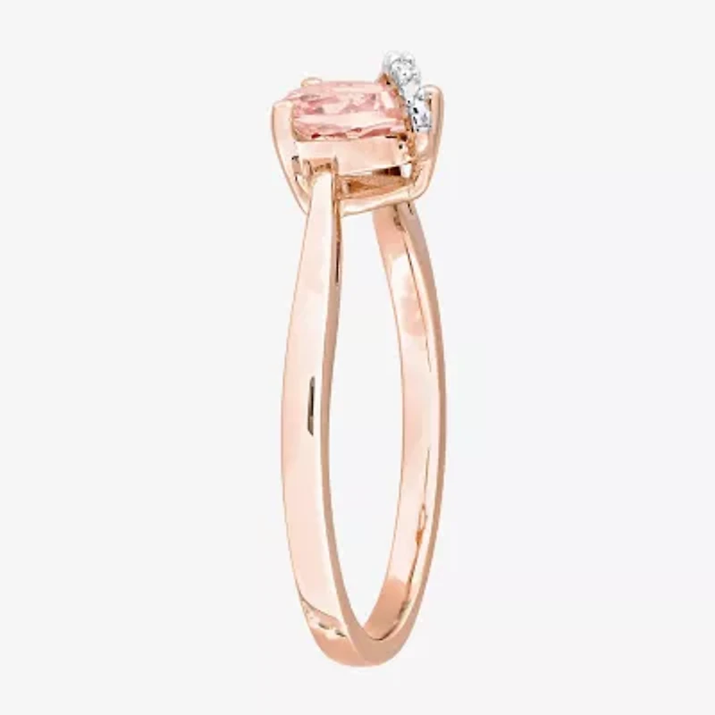 Womens Diamond Accent Gemstone Sterling Silver Heart Cocktail Ring