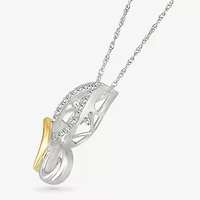 Womens Genuine Purple Amethyst 10K Gold Sterling Silver Butterfly 18 Inch Pendant Necklace