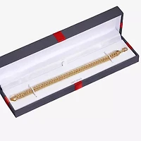 Womens 10K Gold Hollow Link Chain Bracelet