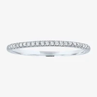 (G-H / Si2-I1) Womens 1/10 CT. T.W. Lab Grown White Diamond 10K Gold Wedding Band