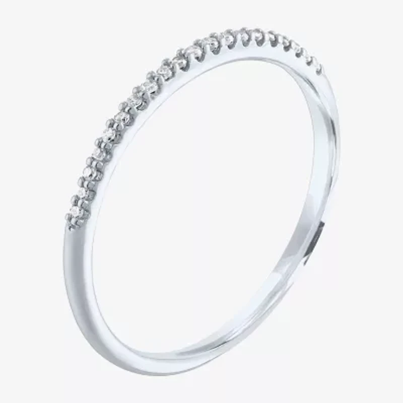 (G-H / Si2-I1) Womens 1/10 CT. T.W. Lab Grown White Diamond 10K Gold Wedding Band